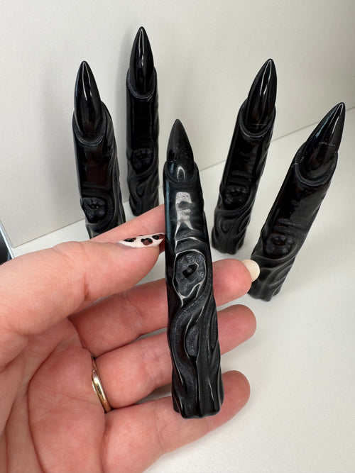 Black Obsidian Witch Fingers