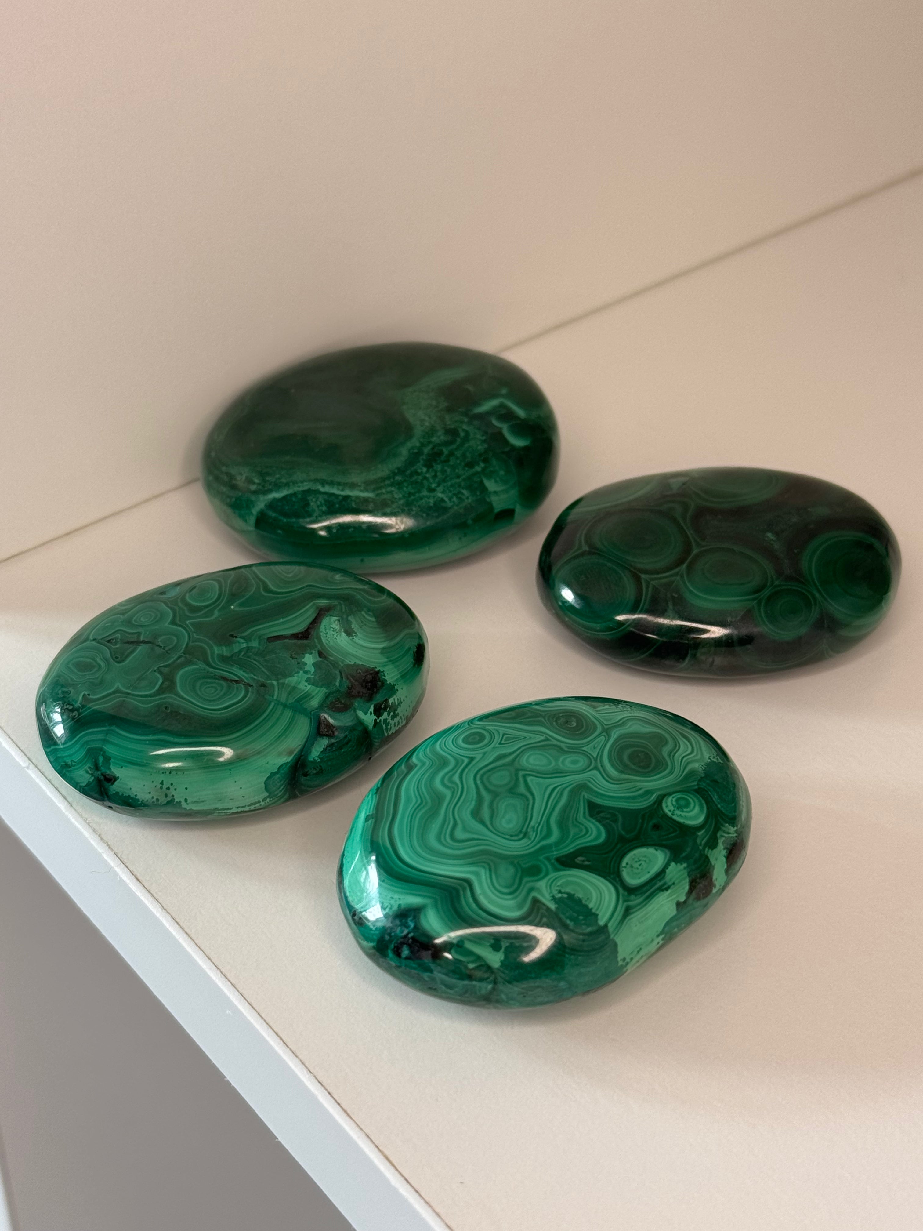 Malachite Pillow Palm Stones