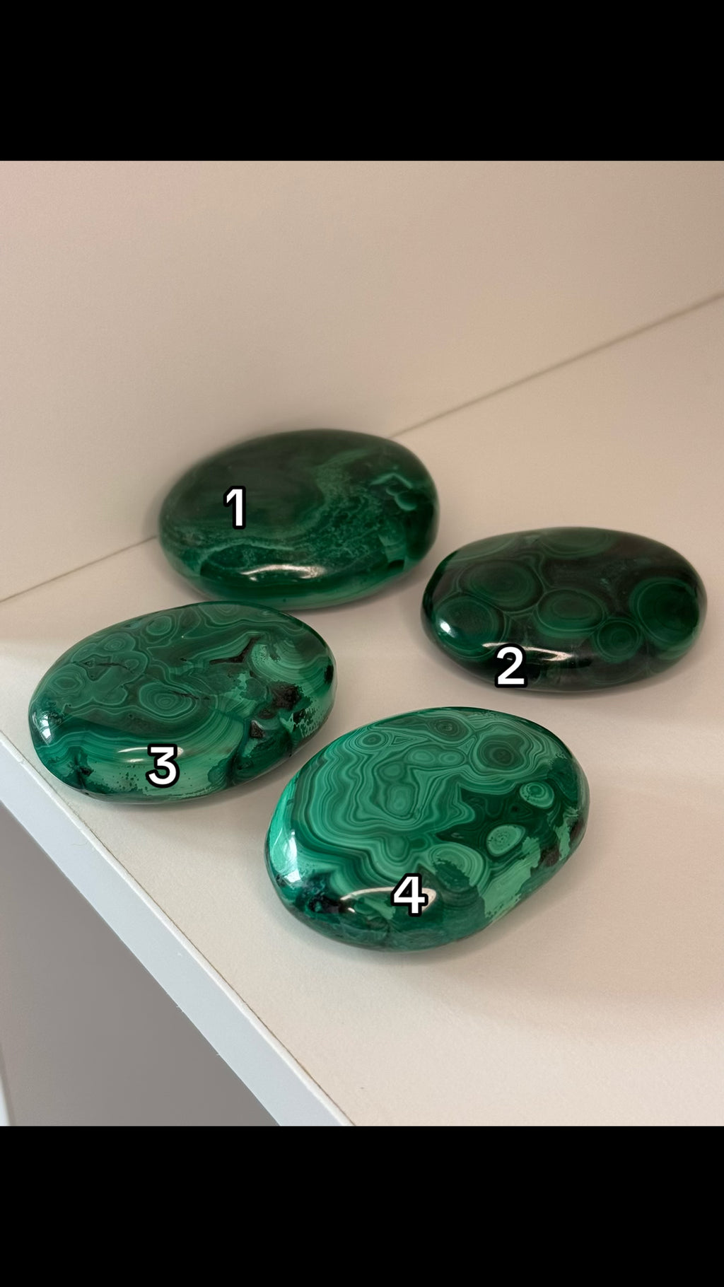 Malachite Pillow Palm Stones