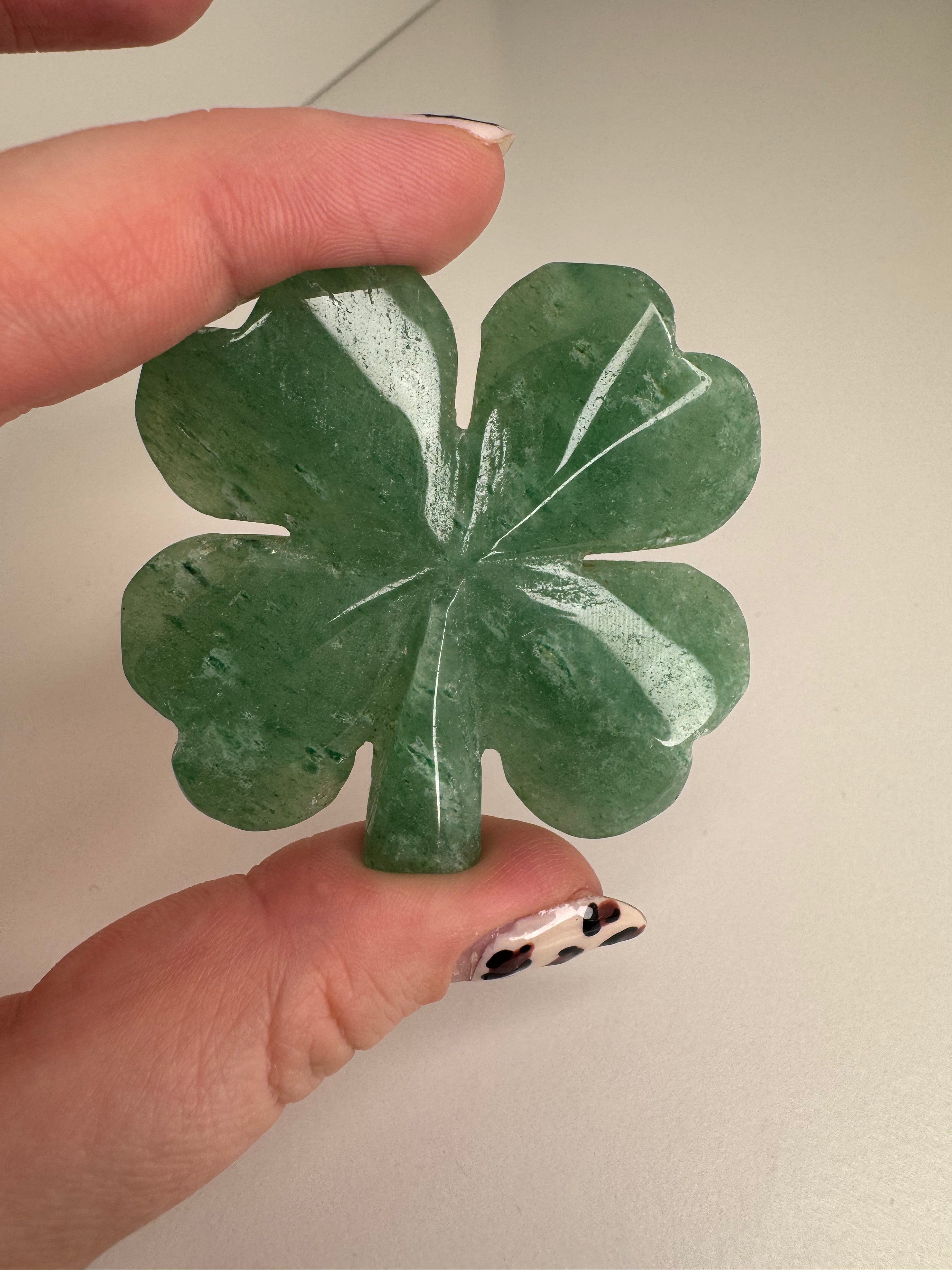 Green Aventurine Large Four Leaf Clover